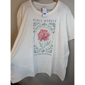 New With Tags Doe Paris Market Graphic T Shirt Size 3XL Casual Streetwear NWT